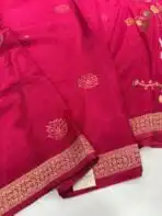 Shivanya (Mushru Kattan silk) - Hot Candy pink