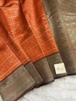 Lakshmi (Semi silk) - Orange & Brown
