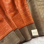 Lakshmi (Semi silk) - Orange & Brown