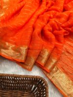 Dilruba (Crushed Viscose georgette) - Orange