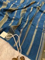 Shivanya (Mushru Kattan silk) - Teal - Image 2