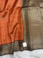 Lakshmi (Semi silk) - Orange & Brown - Image 2