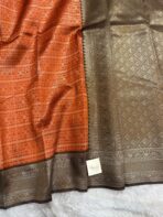 Lakshmi (Semi silk) - Orange & Brown - Image 2