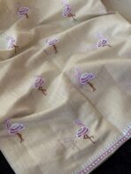 Flamboyant Flamingos (Tissue Chanderi) - Lavender - Image 3