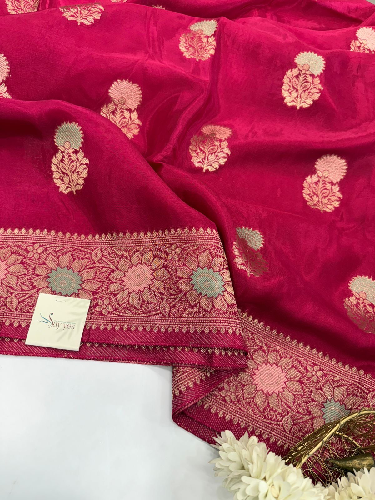 dd9d7768-45d4-4933-b51b-84c6b7783b29 Shivanya (Mushru Kattan silk) - Raspberry pink - Image 1