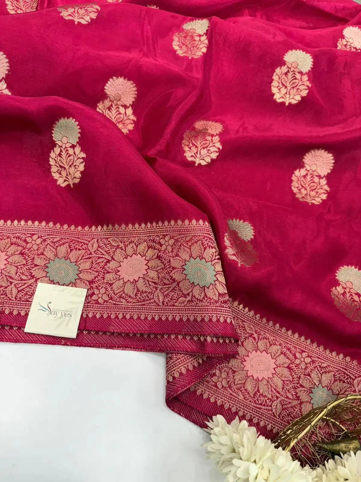 dd9d7768-45d4-4933-b51b-84c6b7783b29 Shivanya (Mushru Kattan silk) - Raspberry pink - Image 1
