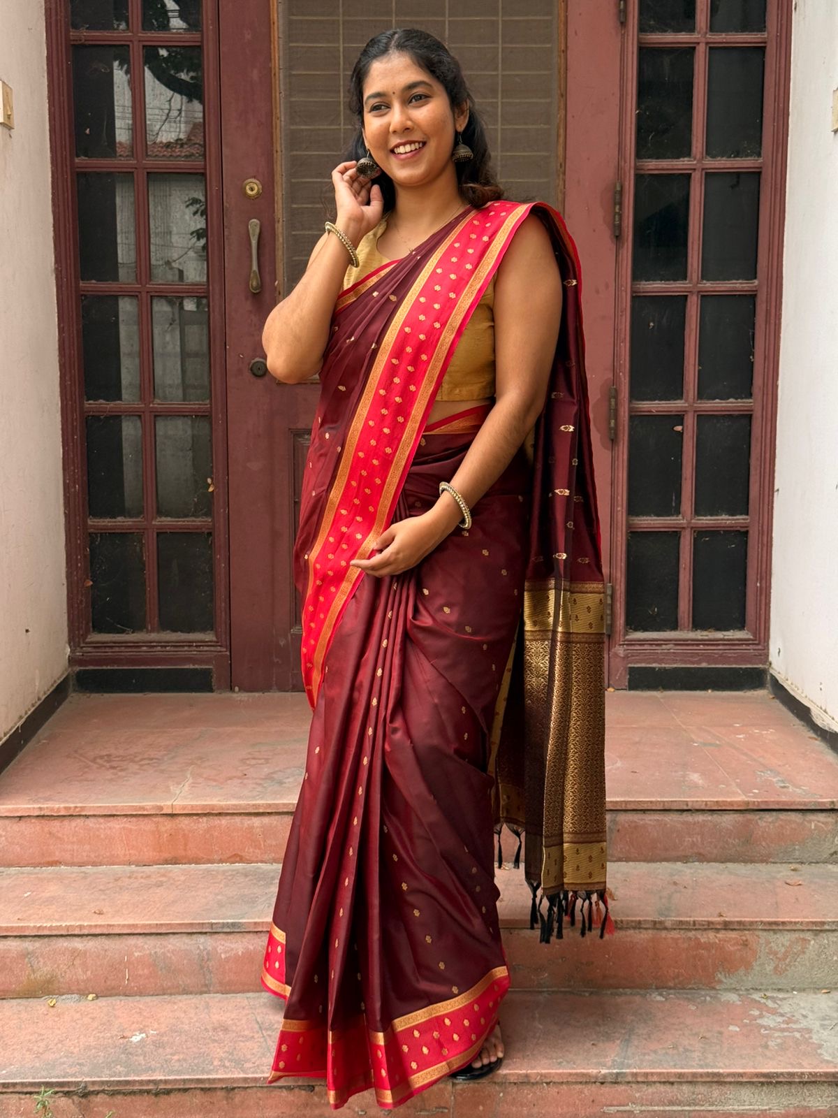 de7a8480-fb4f-472a-a7a9-60ce0c3ec72a Rohini (Soft silk) - Coffee brown - Image 1