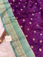 Laalima (Mushru satin silk) -  Royal purple - Image 3
