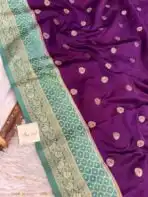 Laalima (Mushru satin silk) -  Royal purple - Image 3