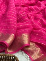 Dilruba (Crushed Viscose georgette) - Rani Pink - Image 2