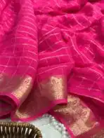 Dilruba (Crushed Viscose georgette) - Rani Pink - Image 2