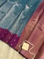 Lakshmi (Semi silk) - Deep sea blue - Image 2