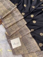 Laalima (Mushru satin silk) - Ink black