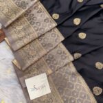 Laalima (Mushru satin silk) - Ink black