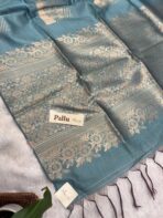 Srishti (Raw silk) - Turquoise - Image 4