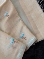 Flamboyant Flamingos (Tissue Chanderi) - Ice blue - Image 4
