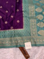 Laalima (Mushru satin silk) -  Royal purple - Image 5