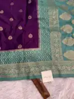 Laalima (Mushru satin silk) -  Royal purple - Image 5