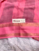 Bhumi (Semi Mysore crepe) - Green & Pink - Image 4