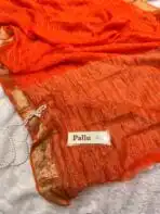 Dilruba (Crushed Viscose georgette) - Orange - Image 4