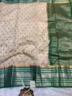Tamara (Embroidered Tussar silk) - Emerald - Image 3