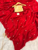Elara (Sequinned space silk) - Vermilion red - Image 5