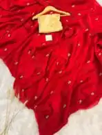 Elara (Sequinned space silk) - Vermilion red - Image 5
