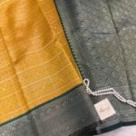 Lakshmi (Semi silk) - Mango yellow & Green