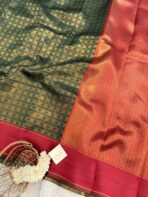 Lakshmi (Semi silk) - Bottle green - Image 2