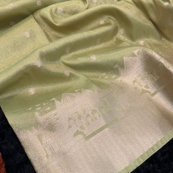 Kashi Vaibhavam (Banarasi soft silk) - Mint green
