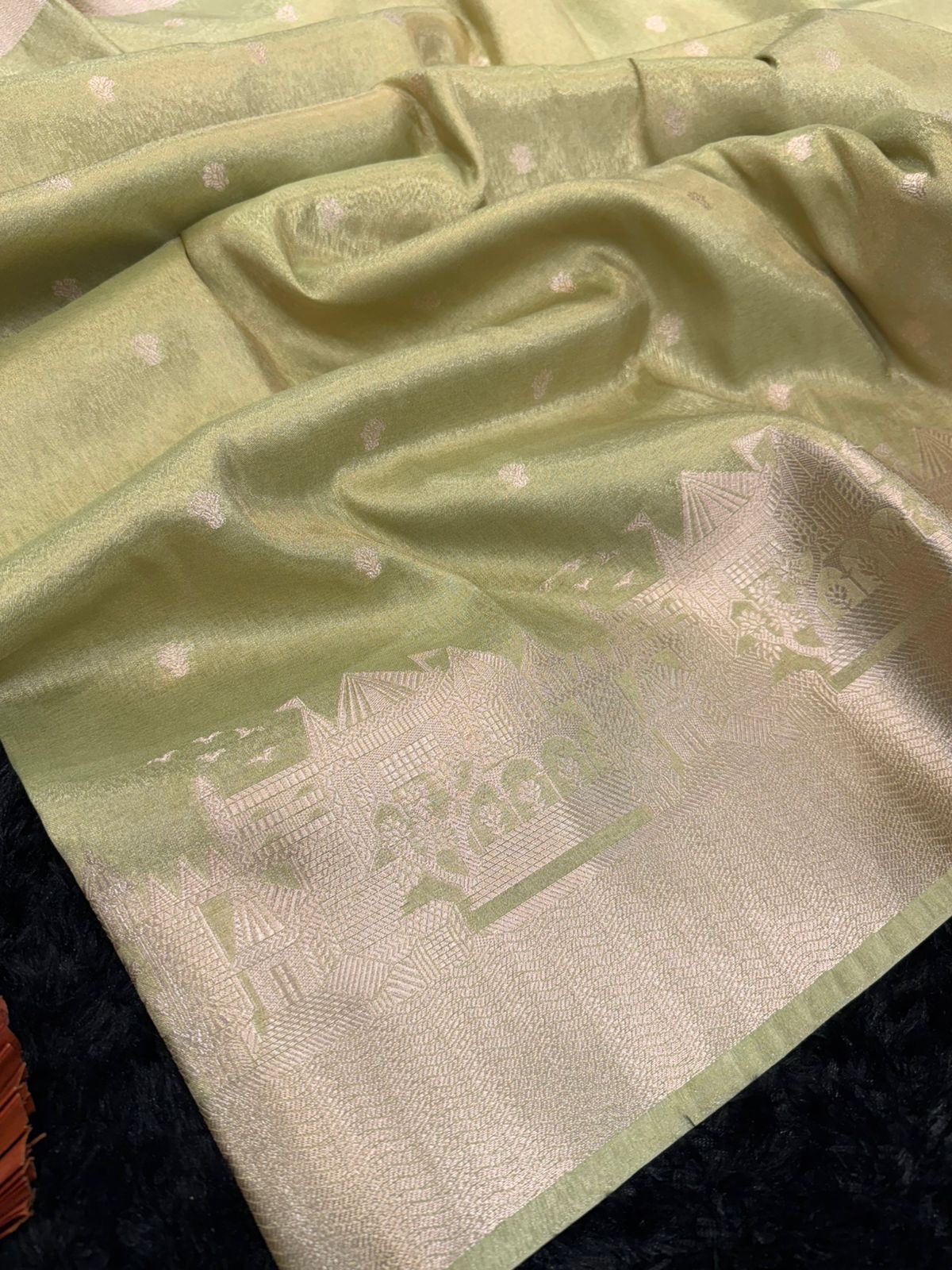 0499ab77-dcf2-4ba1-b35d-0b3116e1467f Kashi Vaibhavam (Banarasi soft silk) - Mint green - Image 1