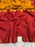 Shrivalli (Mysore silk) - Mustard & Red - Image 2