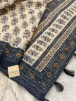Sanata (Cotton Chanderi ) - Blue - Image 3