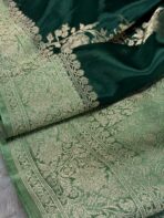 Rukmini (Mushru silk) -  Royal Emerald - Image 7