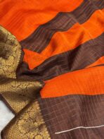 Mayilini (Banarasi soft silk) - Burnt orange - Image 4