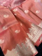 Kashi Vaibhavam (Banarasi soft silk) - Tangerine - Image 3