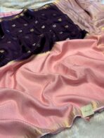 Shrivalli (Mysore silk) - Plum & Baby pink