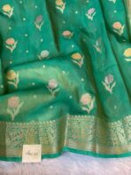 Mayura (Banaras silk) - Mint green - Image 4