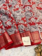 Kavyam (Mul Chanderi) - Bright red