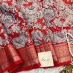 Kavyam (Mul Chanderi) - Bright red
