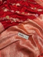 Rukmini (Mushru silk) -  Sindhoor Red - Image 7