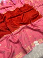 Shrivalli (Mysore silk) - Baby pink & Red