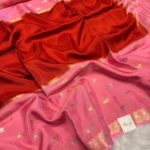 Shrivalli (Mysore silk) - Baby pink & Red
