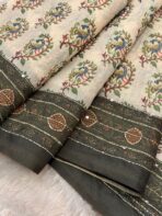 Sanata (Cotton Chanderi ) - Bottlegreen - Image 3