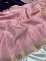 Shrivalli (Mysore silk) - Plum & Baby pink - Image 3