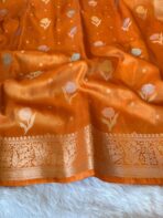 Mayura (Banaras silk) - Tangerine - Image 2