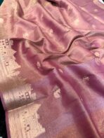 Kashi Vaibhavam (Banarasi soft silk) - Dusty rose - Image 4