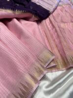 Shrivalli (Mysore silk) - Plum & Baby pink - Image 2