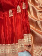 Rukmini (Mushru silk) - Vermilion red - Image 3