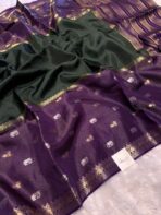 Shrivalli (Mysore silk) - Bottle green & Violet